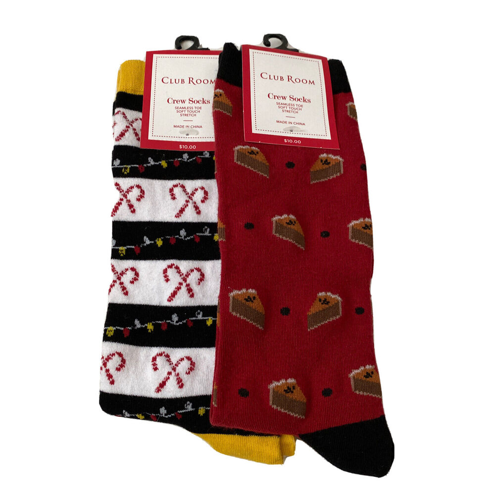 Club Room Men Holiday Crew Socks 2 Pairs Multi One Size
